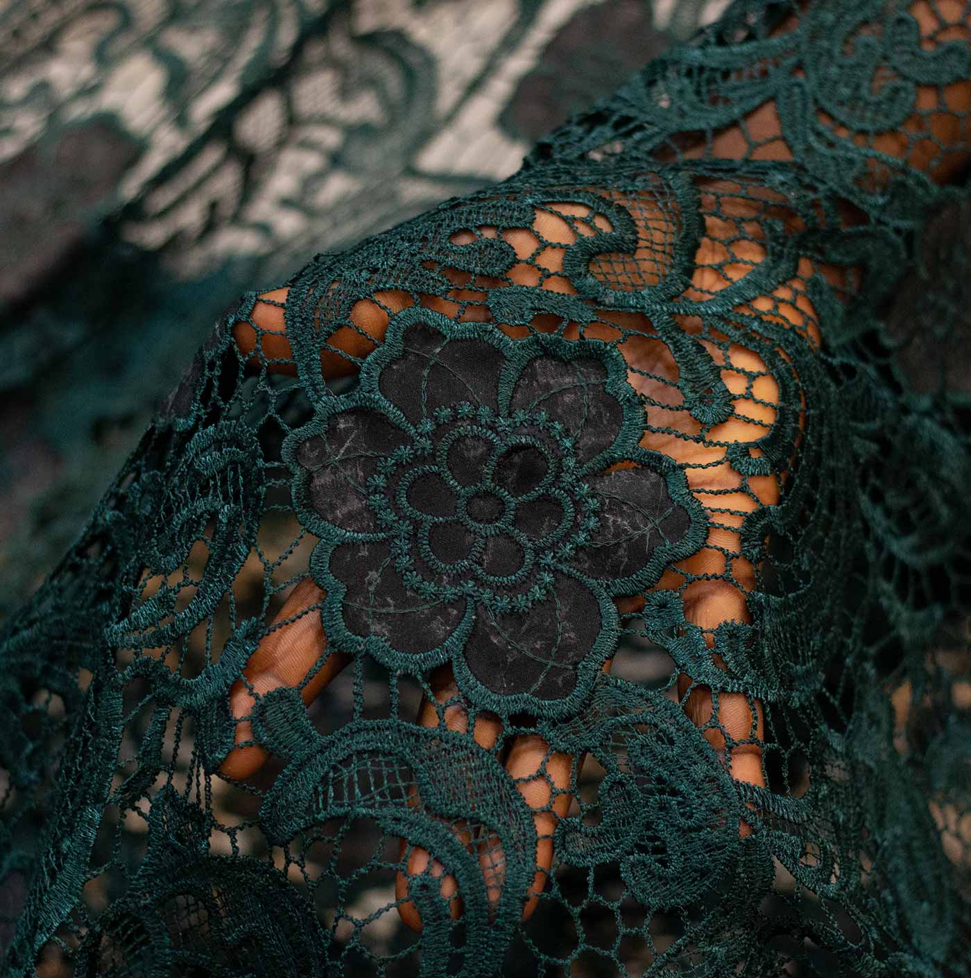 Green Guipure Lace Fabric