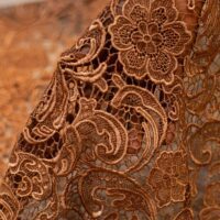 Brown Guipure Lace Fabric