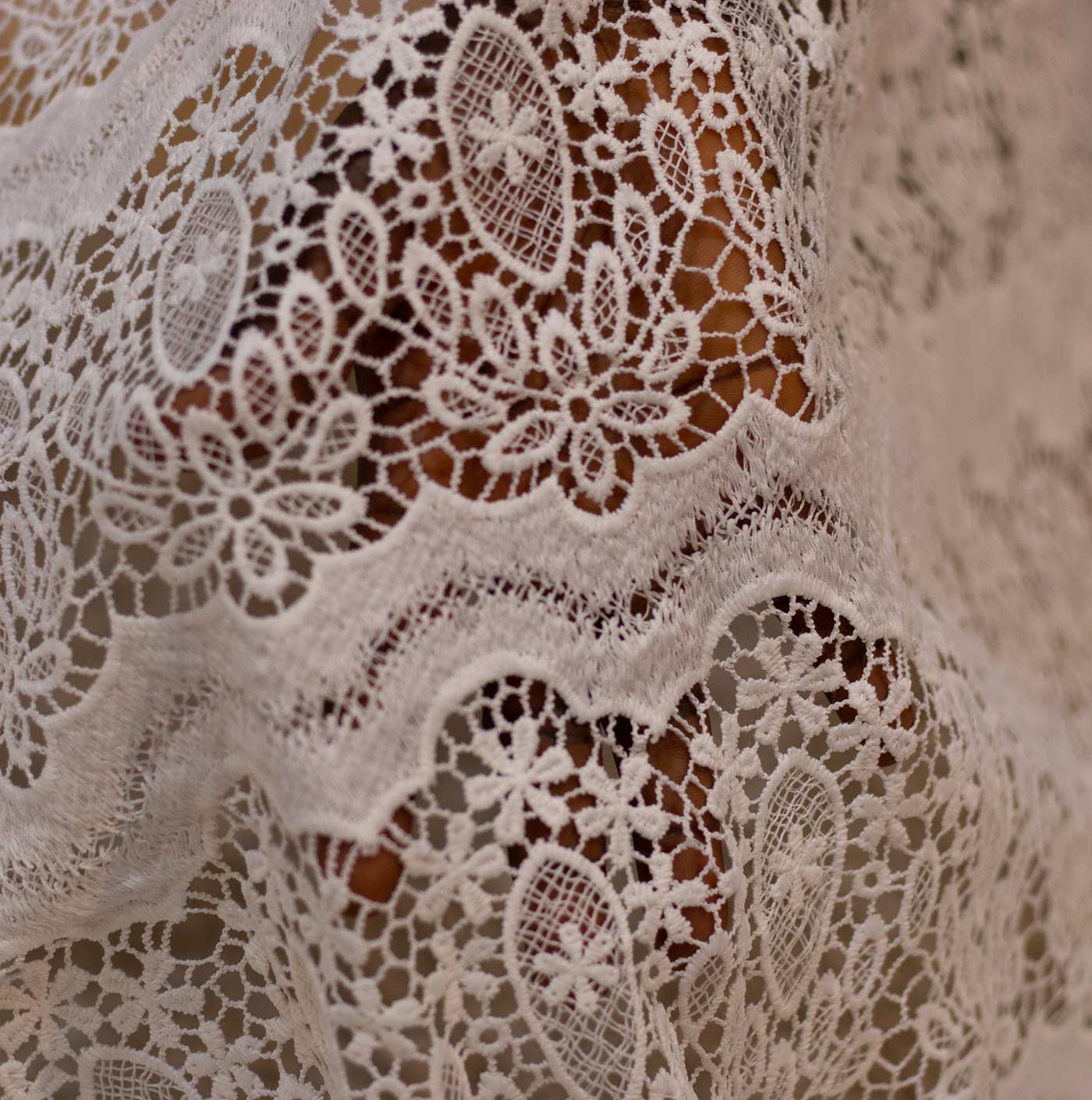 Off White Guipure Lace Fabric