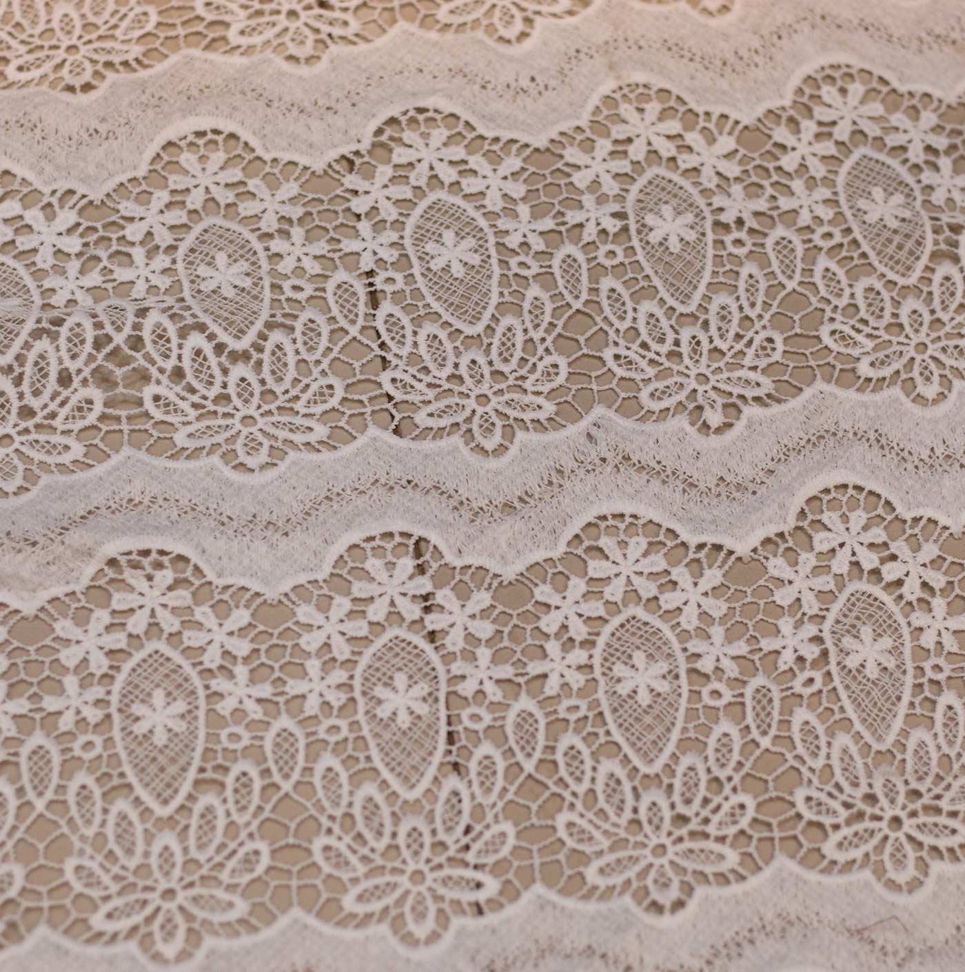 Off White Guipure Lace Fabric