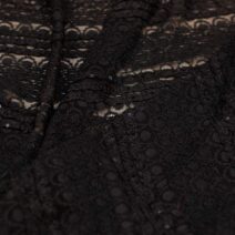Black Embroidered Guipure Lace Fabric