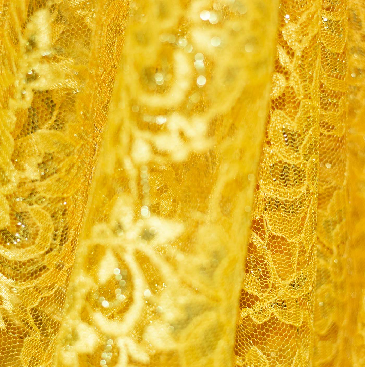 Yellow Double Scaloop Guipure Lace Fabric
