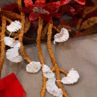 3D Floral Scuba Netting Fabric