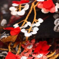 3D Floral Scuba Netting Fabric