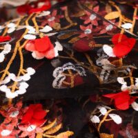 3D Floral Scuba Netting Fabric