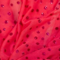 Dotted Pink Shimmer Lurex Fabric