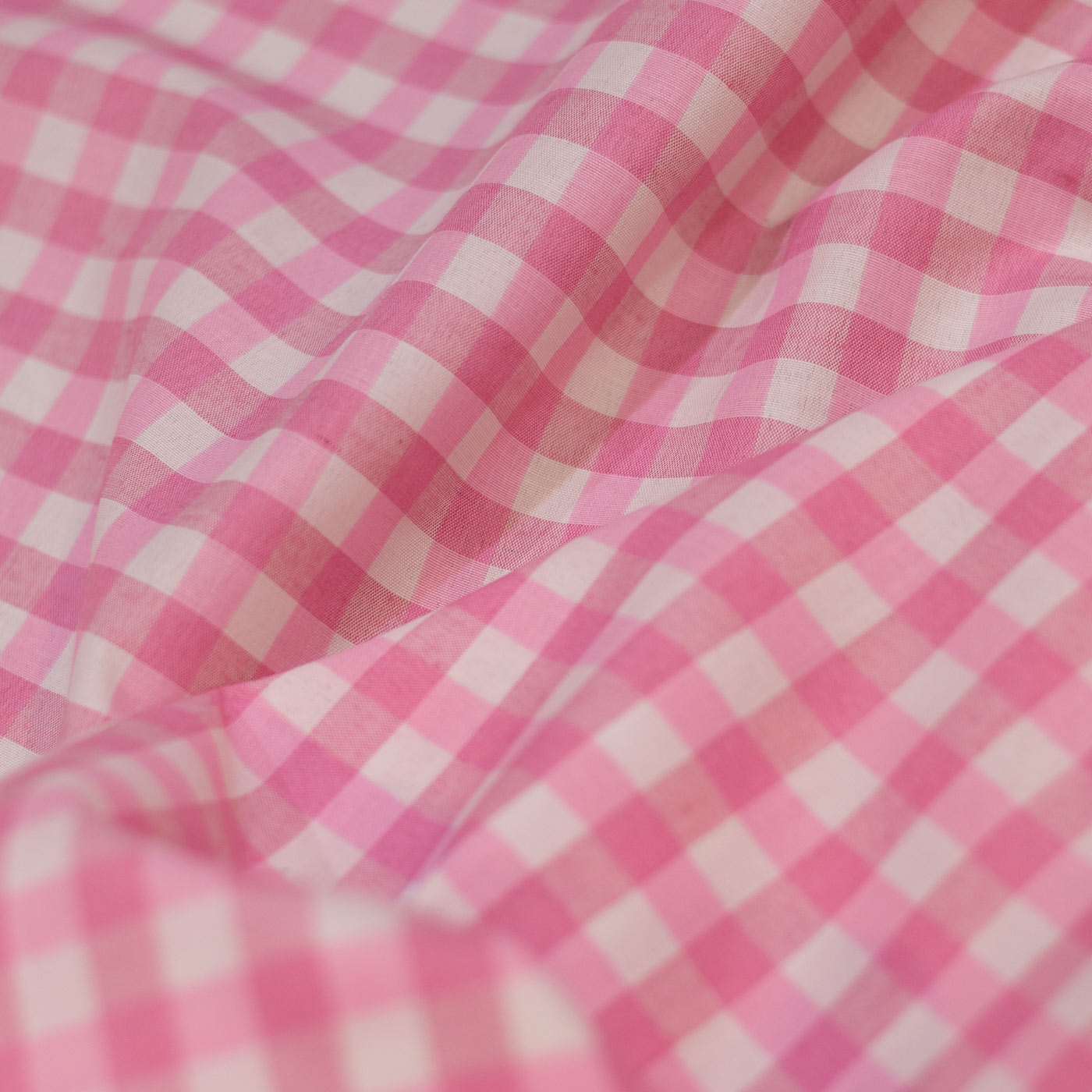 Pink Check Gingham Fabric