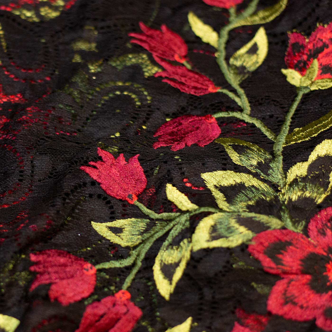 Multiflora Printed Lace Fabric