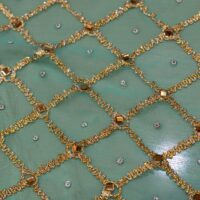 Embroidered Sea Green Chiffon Fabric