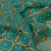 Embroidered Sea Green Chiffon Fabric