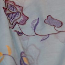 Sky Blue Embroidered Cotton Fabric