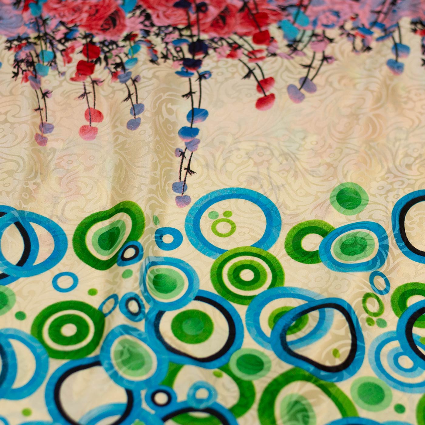 Printed Silk Jacquard Fabric