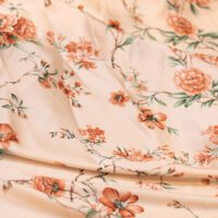 High Quality Cream Printed Silk Fabric