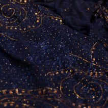 Navy Blue Abstract Design Stone Fabric