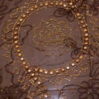 Coffee Brown Abstract Design Stone Fabric