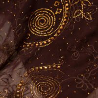 Coffee Brown Abstract Design Stone Fabric
