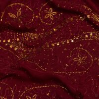 Wine Abstract Floral Design Stone Fabric