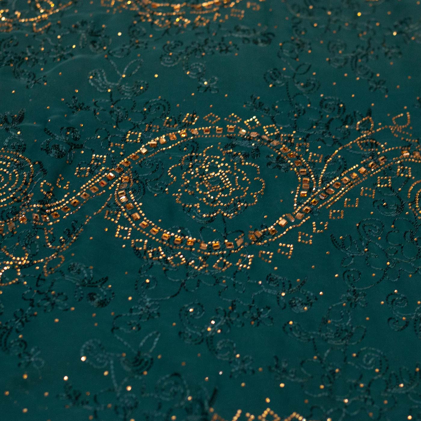 Green Abstract Design Stone Fabric