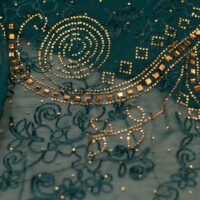 Green Abstract Design Stone Fabric