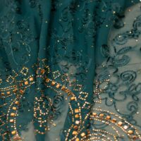 Green Abstract Design Stone Fabric