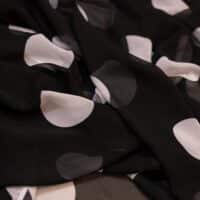White Dotted Printed Chiffon Fabric