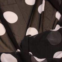 White Dotted Printed Chiffon Fabric