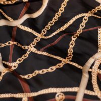 Cocoa Brown Designer Printed 100% Silk Fabric
