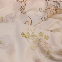 Multi-Color Floral Embroidered Cotton Fabric