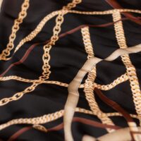 Cocoa Brown Designer Printed 100% Silk Fabric