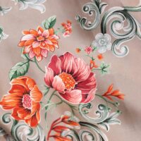 Multicolor Floral Design Printed Fabric