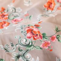Multicolor Floral Design Printed Fabric
