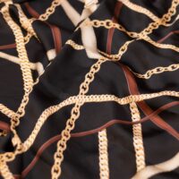Cocoa Brown Designer Printed 100% Silk Fabric