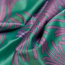 Forest Green Bouquet Abstract Design Printed Silk Fabric