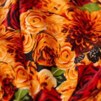 Milano Red & Pantone Mismatch Design Printed Silk Fabric