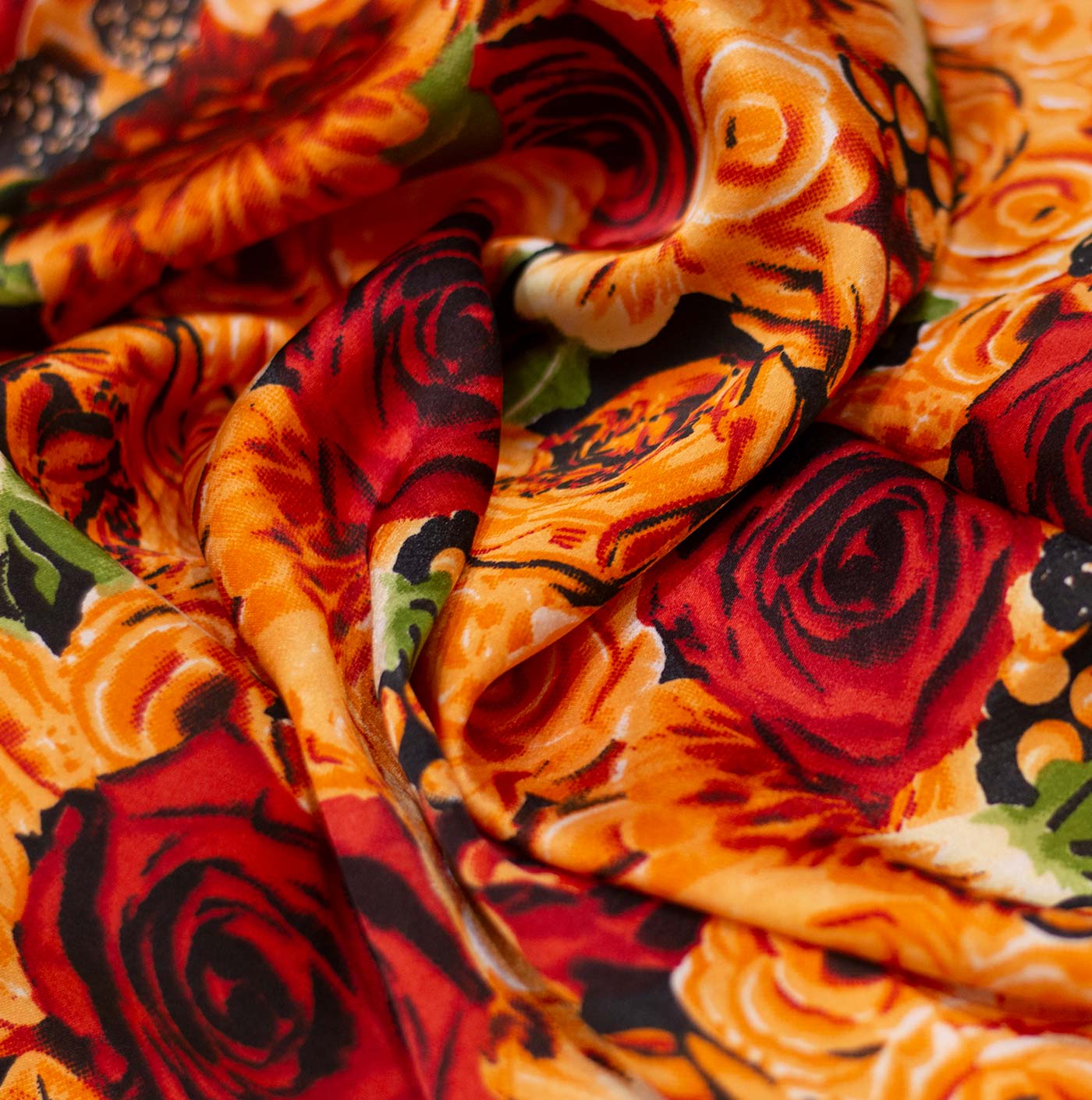 Milano Red & Pantone Mismatch Design Printed Silk Fabric