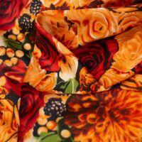 Milano Red & Pantone Mismatch Design Printed Silk Fabric