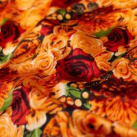Milano Red & Pantone Mismatch Design Printed Silk Fabric