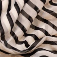 Black Stripes Printed Chiffon Fabric