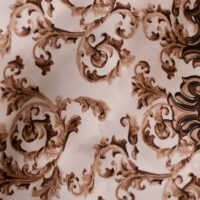 Coffee Brown Printed Design Silk Fabric