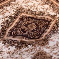 Coffee Brown Printed Design Silk Fabric