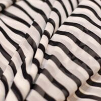 Black Stripes Printed Chiffon Fabric