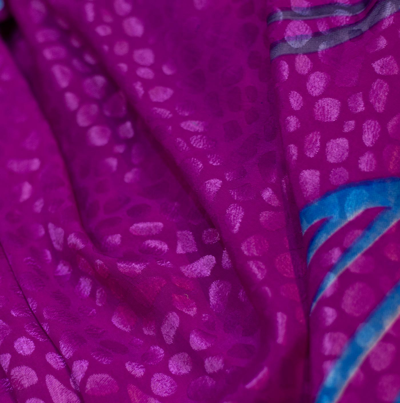 Cardinal Pink Printed Silk Fabric