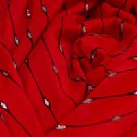 Red Striped Printed Chiffon Fabric