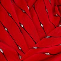 Red Striped Printed Chiffon Fabric