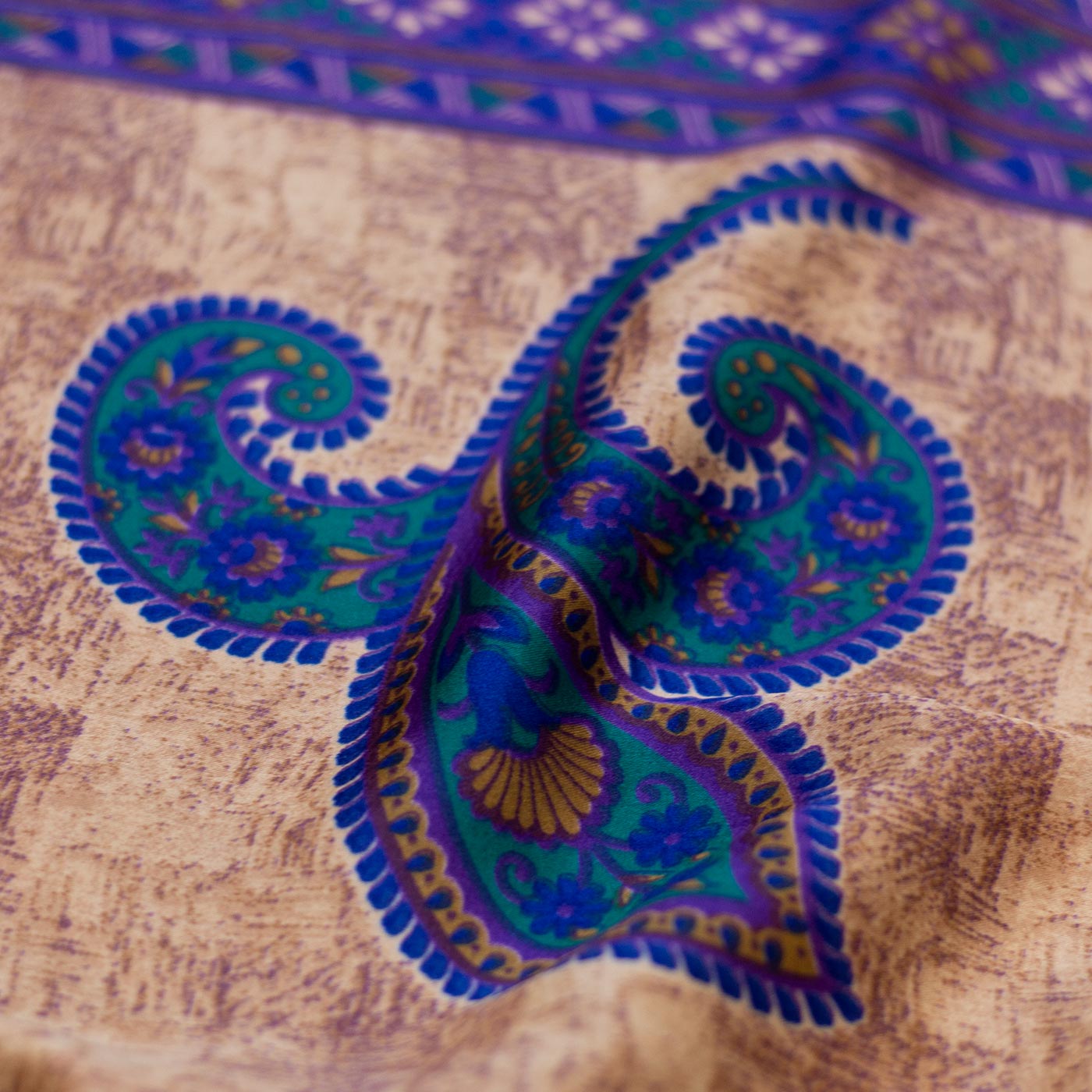 Resolution Blue Floral Printed Silk Fabric