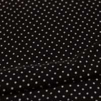 White Polka Dot Black Printed Chiffon Fabric