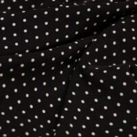 White Polka Dot Black Printed Chiffon Fabric