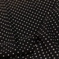 White Polka Dot Black Printed Chiffon Fabric
