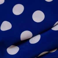 White Polka Dot Blue Cotton Fabric