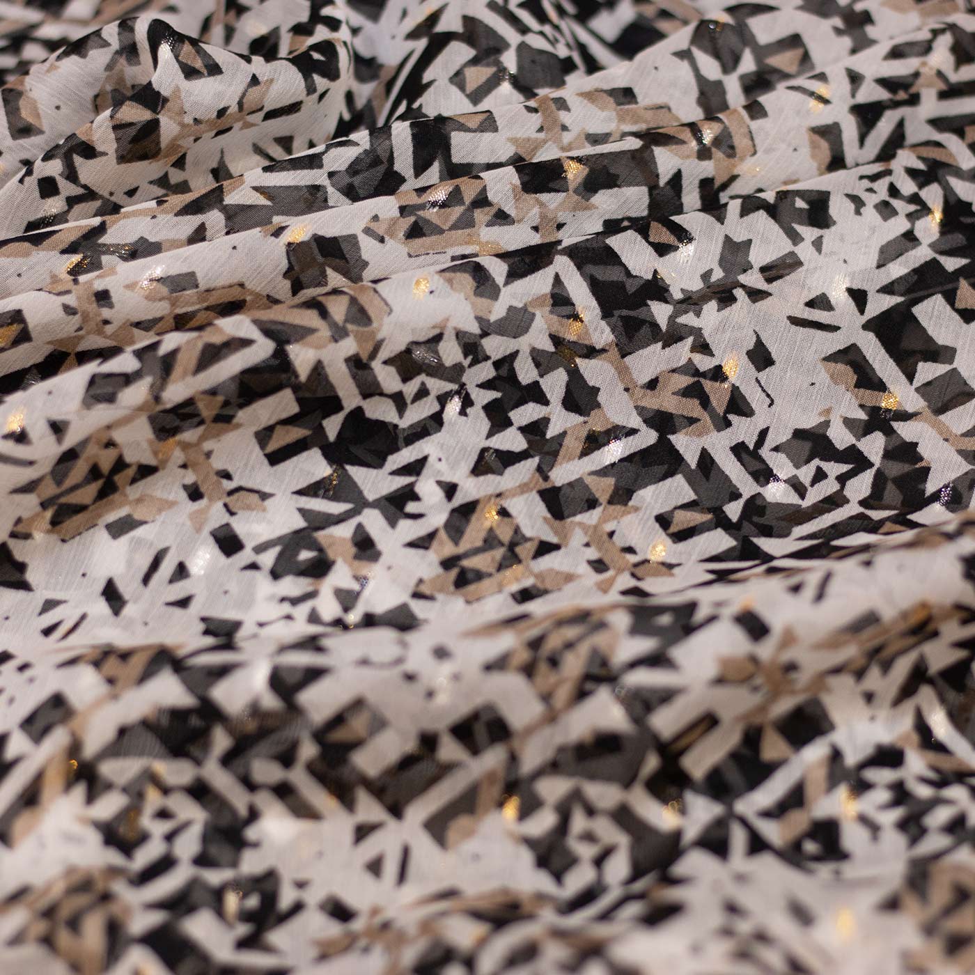 Multicolor Abstract Printed Chiffon Fabric